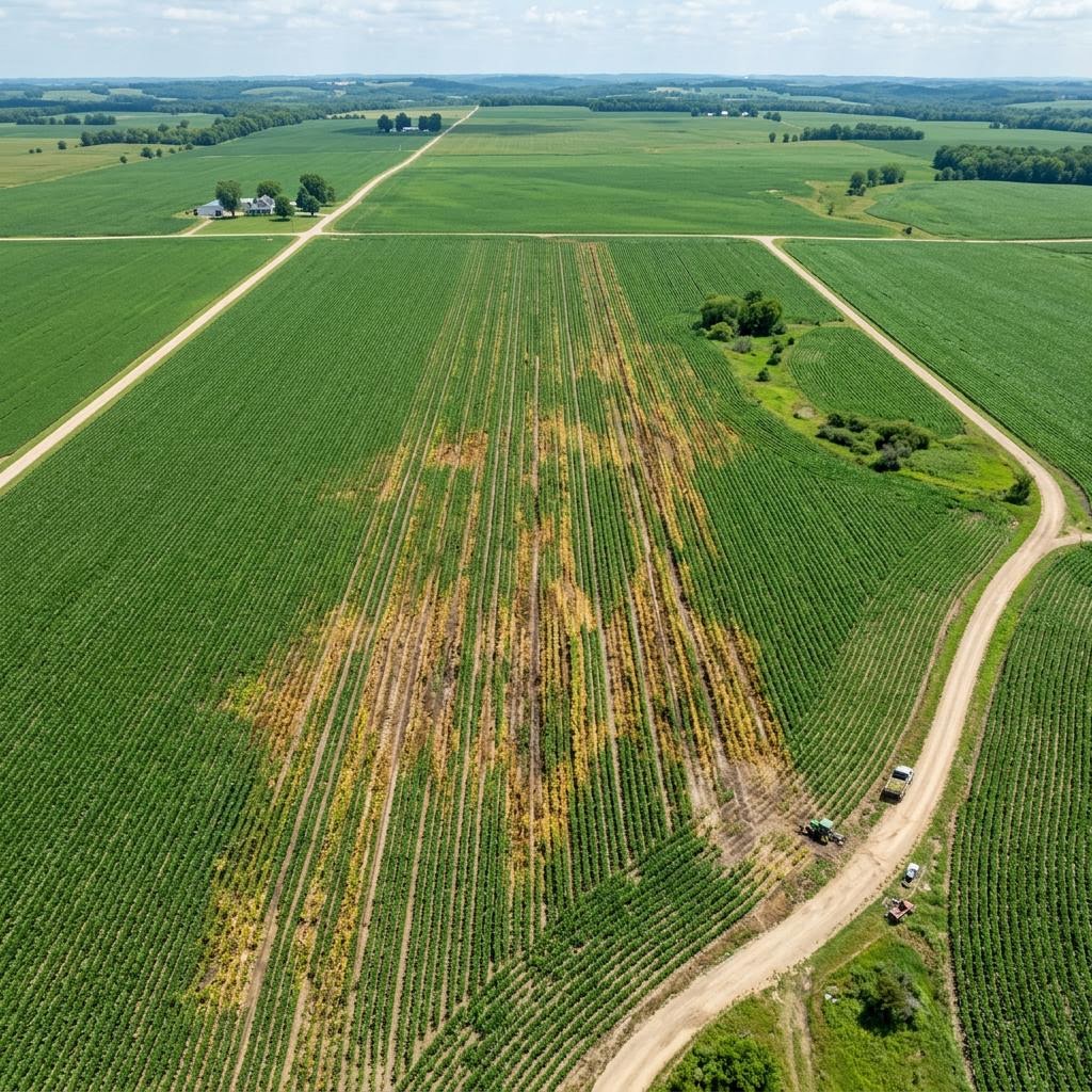 Aerial view of crop disease