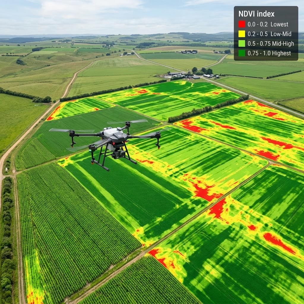 Agricultural drone mapping field